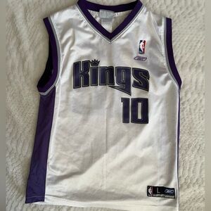 Youth Reebok White and Purple Kings Jersey